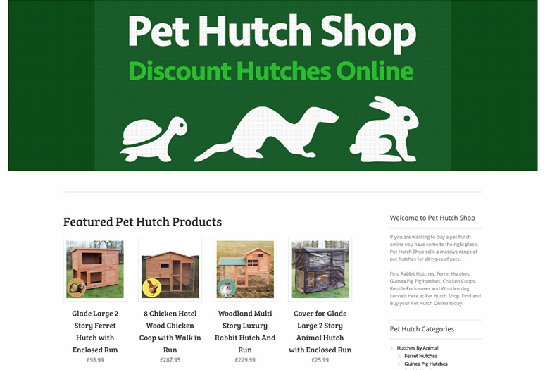 pet hutch e-commerce website for sale
