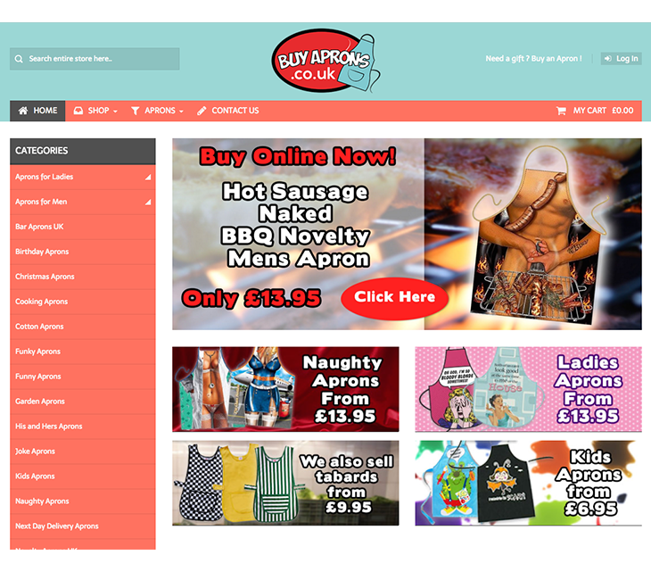 buy established eCommerce website selling aprons